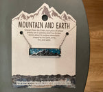 Mountain and Earth Obsidian and Blue Turquoise Rectangle Necklace MTN3