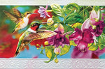 Hummingbird In Fuchsia Card