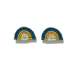Sophia Rainbow Beaded Post Earrings Peacock