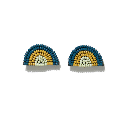 Sophia Rainbow Beaded Post Earrings Peacock