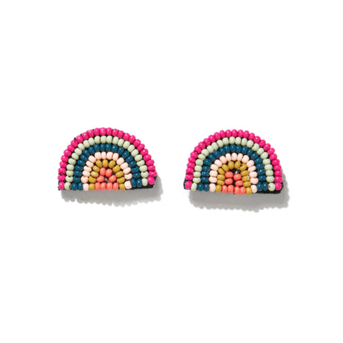 Sophia Rainbow Beaded Post Earrings Rainbow