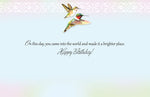 Hummingbird In Fuchsia Card
