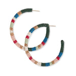 Raquel Colorblock Hoops Teal + Poppy