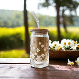 Daisies Beer Can Glass
