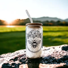 Bee Beer Can Glass